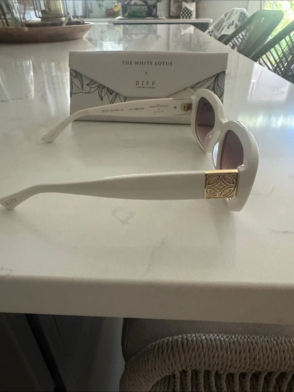 Diff Eyewear White Frame Sunglasses “The White Lotus” series